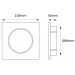 Foco basculante cuadrado empotrar 105mm, para Lámpara GU10/MR16, Níquel Mate, Cuero ó Titanio